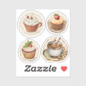 Cupcakes en cups 4 sticker (Vel)