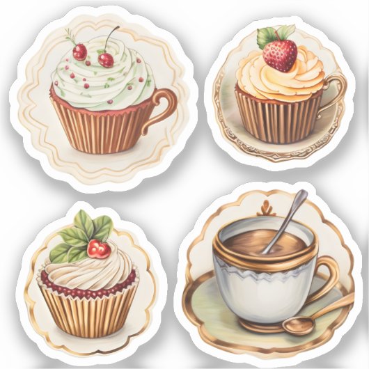Cupcakes en cups 4 sticker (Voorkant)