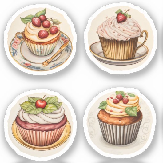 Cupcakes en cups 8 sticker (Voorkant)
