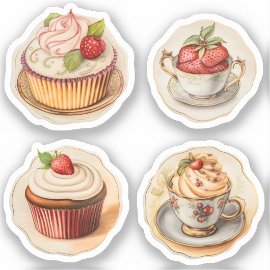 Cupcakes en cups 9 sticker (Voorkant)