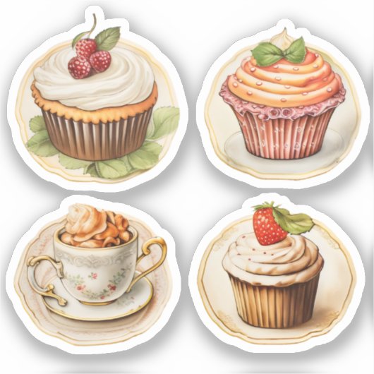 Cupcakes en cups sticker (Voorkant)