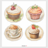 Cupcakes en cups sticker (Vel)