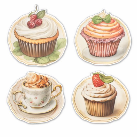Cupcakes en cups sticker (Voorkant)