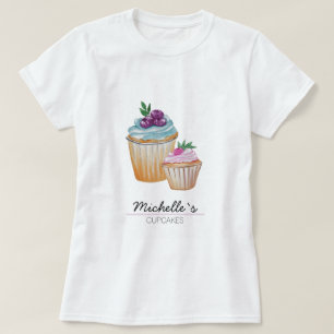 CupCakes En Fruiten Waterverf Monogram T-shirt