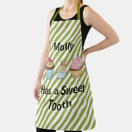 Cupcakes en groene strepen schort (Insitu)