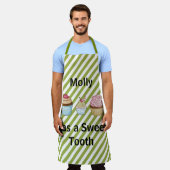 Cupcakes en groene strepen schort (Gedragen)
