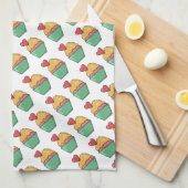 Cupcakes en harten theedoek (Quarter Fold)