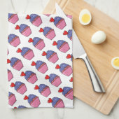 Cupcakes en harten theedoek (Quarter Fold)