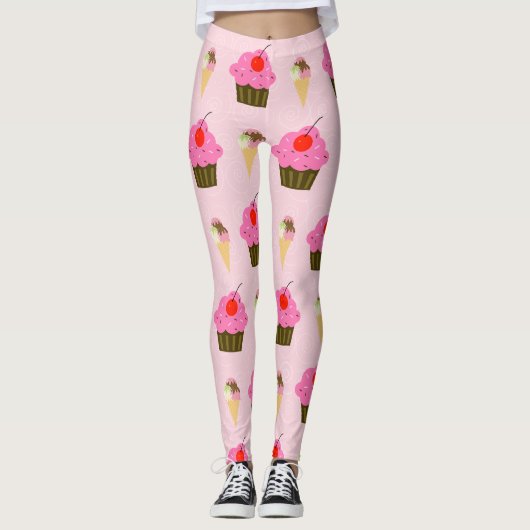 Cupcakes en Ice Cream-Leggings Leggings (Voorkant)