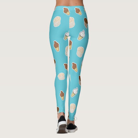 Cupcakes en ijs zoet schattig ontwerp leggings (Achterkant)
