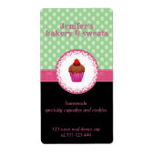  cupcakes en koekjes poka stikt roze etiket (Voorkant)