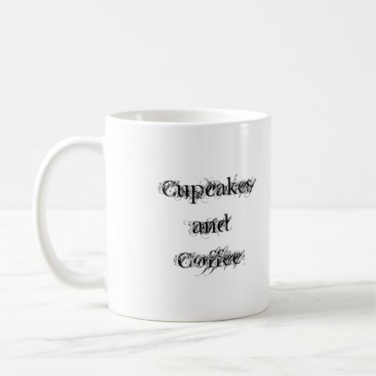 Cupcakes en koffie koffiemok (Links)