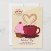 Cupcakes en koffie-uitnodiging kaart (Voorkant)