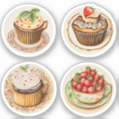 Cupcakes en kopjes 10 sticker (Voorkant)