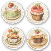 Cupcakes en kopjes 3 sticker (Voorkant)