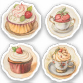 Cupcakes en kopjes 9 sticker (Voorkant)