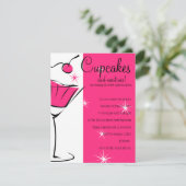 Cupcakes en Martinis in Hot Pink Kaart (Staand voorkant)