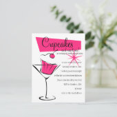 Cupcakes en Martinis in Hot Pink Kaart (Staand voorkant)