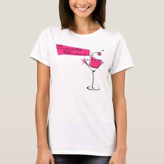 Cupcakes en Martinis in Hot Pink T-shirt (Voorkant)