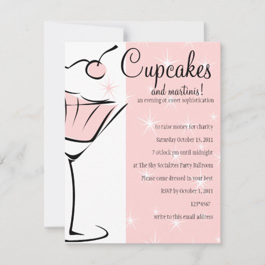 Cupcakes en Martinis Kaart (Voorkant)