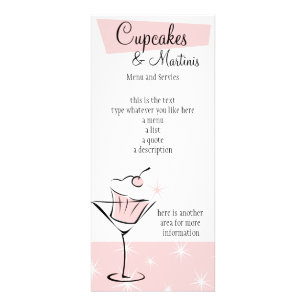 Cupcakes en Martinis! Reclamekaart
