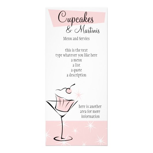 Cupcakes en Martinis! Reclamekaart (Voorkant)