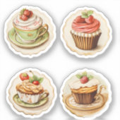 Cupcakes en mokken 2 sticker (Voorkant)