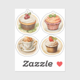Cupcakes en mokken sticker