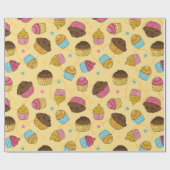 Cupcakes en Muffins Food Pattern Cadeaupapier (Vlak)
