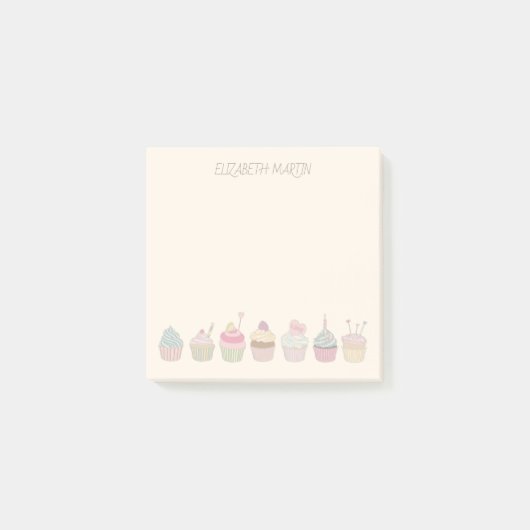 Cupcakes en naam post-it® notes (Voorkant)