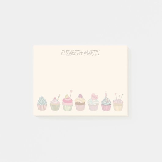 Cupcakes en naam post-it® notes (Voorkant)