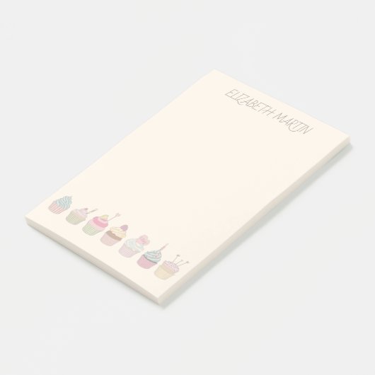 Cupcakes en naam post-it® notes (Schuin)