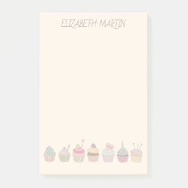Cupcakes en naam post-it® notes