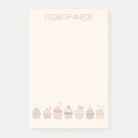Cupcakes en naam post-it® notes (Voorkant)