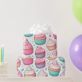 Cupcakes en pastelsprenkels cadeaupapier