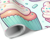 Cupcakes en pastelsprenkels cadeaupapier (Rol Hoek)