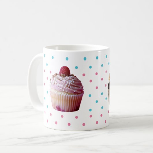 Cupcakes en polka dots Classic Mok (Voorkant links)