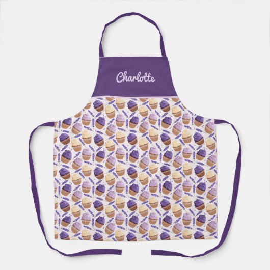 Cupcakes en Schort van het dessert van de Lavender (Voorkant)