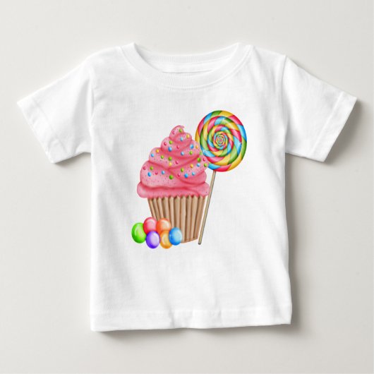 Cupcakes en Snoep Verjaardag T Shirt (Voorkant)