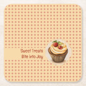 CupCakes en stippen Kartonnen Onderzetters (Voorkant)