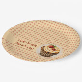 CupCakes en stippen Papieren Bordje (Gekanteld)
