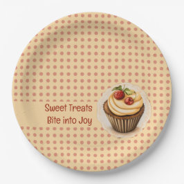 CupCakes en stippen Papieren Bordje