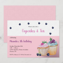 Cupcakes en thea Birthday Paty Kaart