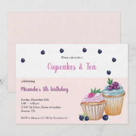 Cupcakes en thea Birthday Paty Kaart