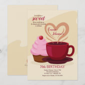 Cupcakes en uitnodiging voor koffie (Voorkant / Achterkant)