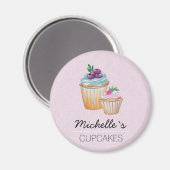 CupCakes En Vruchten Aquarel Magneet (Voorkant / Achterkant)