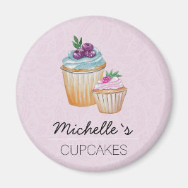 CupCakes En Vruchten Aquarel Magneet