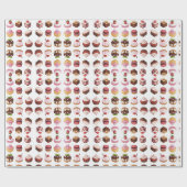 Cupcakes en zoete lekkernijen cadeaupapier (Vlak)