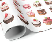 Cupcakes en zoete lekkernijen cadeaupapier (Rol Hoek)