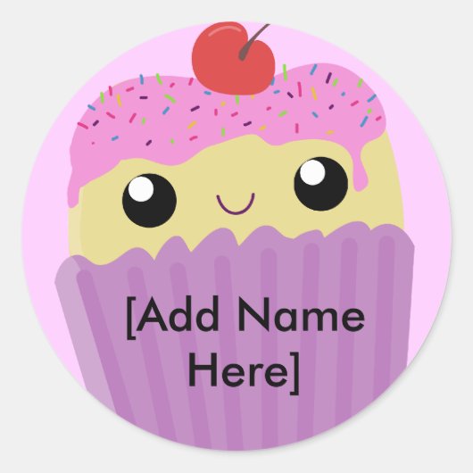 Cupcakes Fart Sprinkles Ronde Sticker (Voorkant)